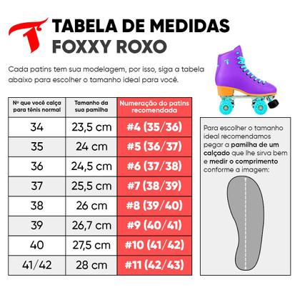 Imagem de Patins Quad Traxart Foxxy Roxo - 58mm x 32mm ABEC-5