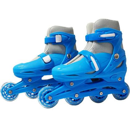 Imagem de Patins Roller In Line 4 Rodas Em Linha Infantil Masculino Azul Importway BW-018-AZ