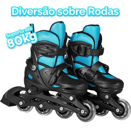 Imagem de Patins Roller Infantil Ajustável Com Kit Proteção Completo