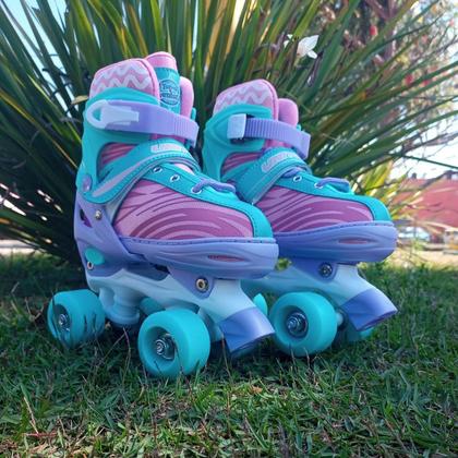 Imagem de Patins Roller Quad Kit Proteção Tamanho 30-33