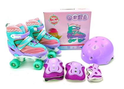 Imagem de Patins Roller Quad Kit Proteção Tamanho 30-33