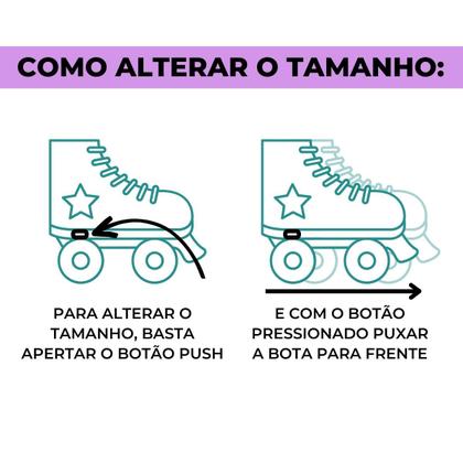 Imagem de Patins Roller Quad Kit Proteção Tamanho 30-33