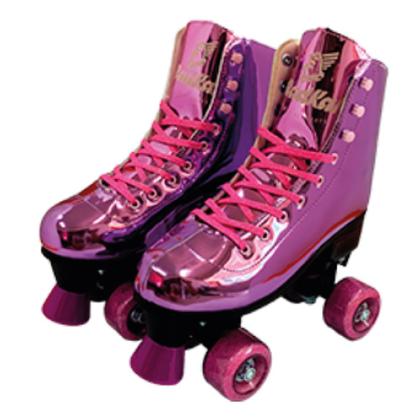 Imagem de Patins Shine Ajustável  com 4 Rodas Roxo Platinado Brilhante - Fenix