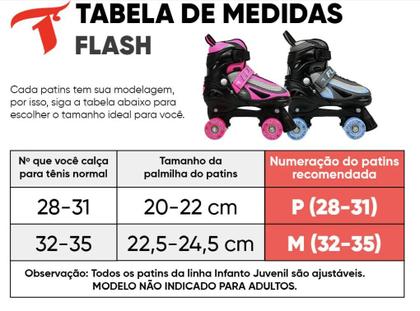 Imagem de Patins Traxart Flash Quad Infantil - Rodas LED - 54mm