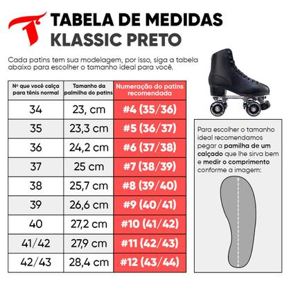 Imagem de Patins Traxart Quad Klassic Preto - Rodas 58mm/83A ABEC-5