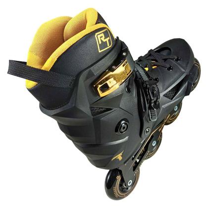 Imagem de Patins Traxart Revolt Turbo Black Gold  Inline Freestyle - 80mm ABEC-9 Cromo