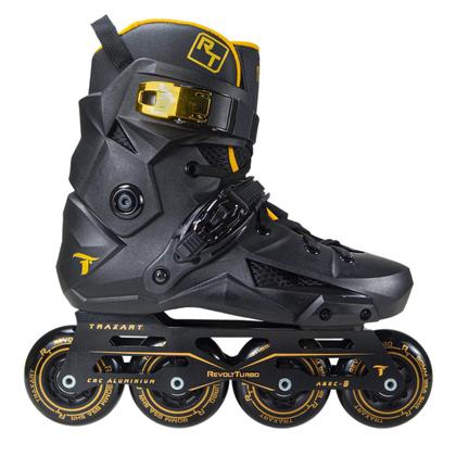 Imagem de Patins Traxart Revolt Turbo Black Gold  Inline Freestyle - 80mm ABEC-9 Cromo