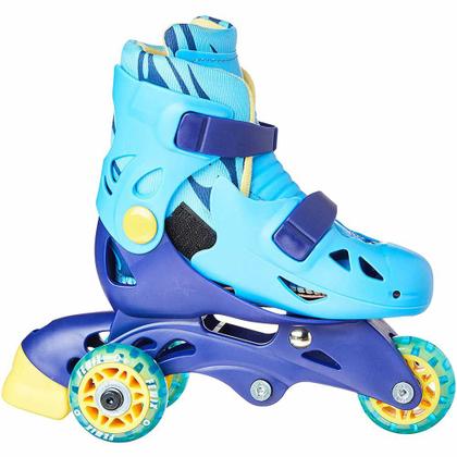 Imagem de Patins Tri-Line/In-Line Ajustáveis com Acessórios - 26/29 - Azul - Fênix