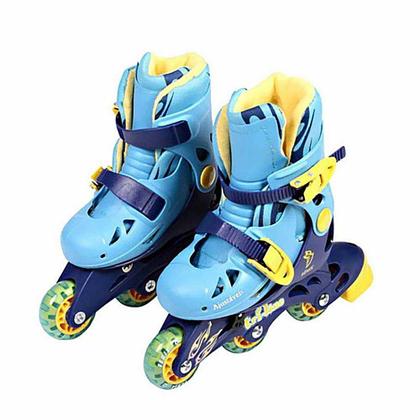 Imagem de Patins Tri-Line/In-Line Ajustáveis com Acessórios - 26/29 - Azul - Fênix
