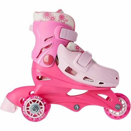 Imagem de Patins Tri-Line/In-Line Ajustáveis com Acessórios - 26/29 - Rosa - Fênix