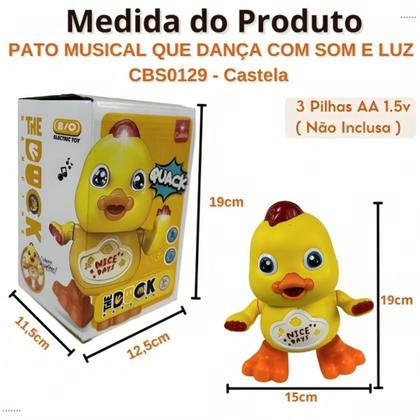 Imagem de Pato Dançante Brinquedo Musical Dança Anda Mexe Luz E Som - Castela