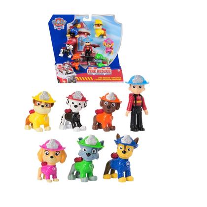 Imagem de Patrulha Canina Pack Bonecos Fire Rescue Sunny Kit com 7 Bonecos Personagens Infantil para Brincar e Colecionar