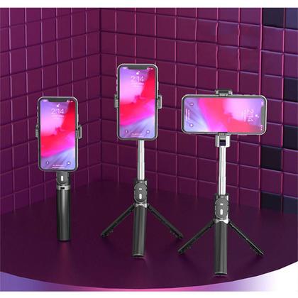 Imagem de Pau De Selfie Tripé Bluetooth Controle Sem Fio Fotos e Vídeos