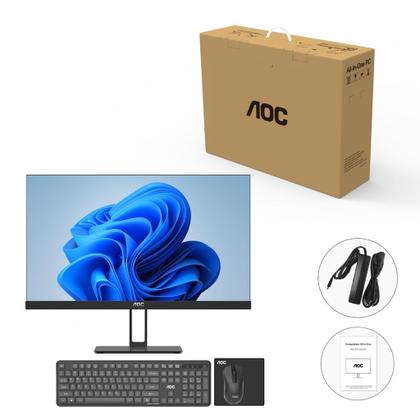 Imagem de PC All in One AOC Intel i5 16GB 23.8" Full HD 512GB SSD Bluetooth 4.2 Computador Teclado Mouse Mouse