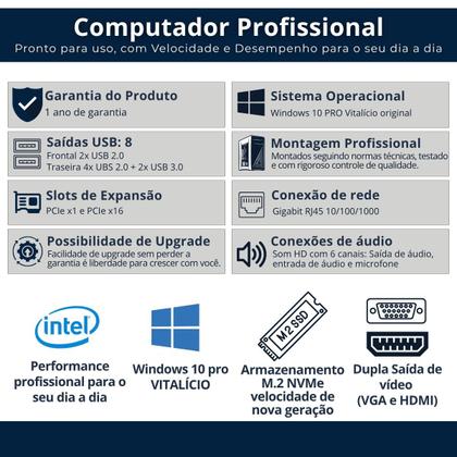 Imagem de Pc Completo I7 Terciera Geracao 8 Gb Nvme 256 Gb Monitor 19 W10