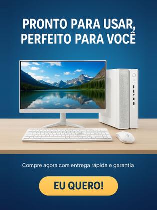Imagem de Pc Computador Slim Intel I7 16gb Ssd 480gb Monitor 19 Branco