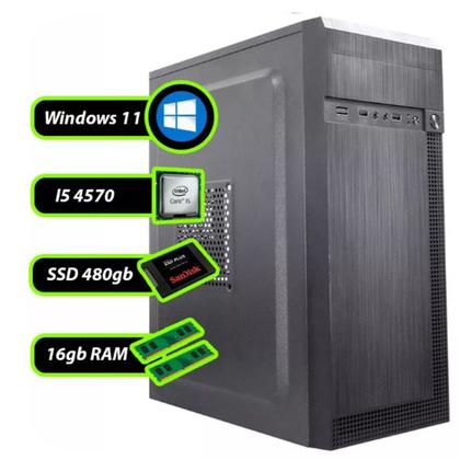 Imagem de Pc Desktop Cpu Intel I5 4ª Ger 16gb Ddr3 480gb Windows 11