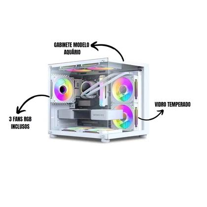 Imagem de PC Gamer Alligator Shop Intel Core i5 3470, Radeon RX 580 8GB, Memoria 16GB DDR3, SSD 480GB, Branco White