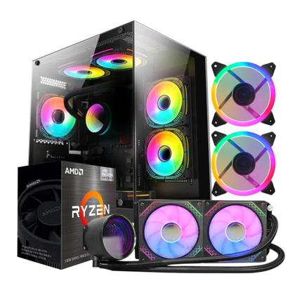 Imagem de PC Gamer AMD Ryzen 5 4600G, 16GB RAM, Placa de video Radeon Vega 7, SSD 960GB, Fonte 550W, Gabinete Aquário, Water Cooler
