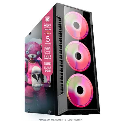 Imagem de PC Gamer AMD Ryzen 5 4600G, 8GB RAM, Placa de video Radeon Vega 7, SSD 240GB, Fonte 200W + Kit Gamer Completo