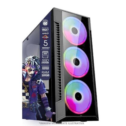 Imagem de Pc Gamer Amd Ryzen 5 5600gt, 16gb Ram, Radeon Vega 7, Ssd 240gb, Fonte 550w Monitor 23" Led 75hz