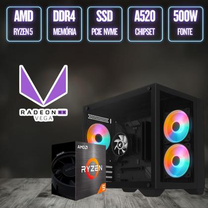 Imagem de PC Gamer BluePC FORCE, AMD Ryzen 5, Radeon RX, 8GB DDR4, SSD 256GB, Fonte 500W - PGBP-FOR118