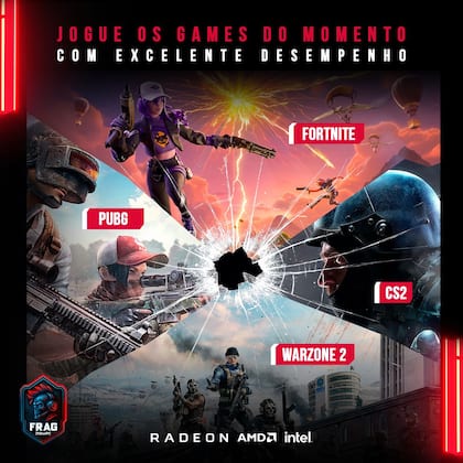 Imagem de PC Gamer BluePC FRAG, AMD Ryzen 5 5500, Radeon RX 6600 8GB, B450, 16GB DDR4, SSD 512GB NVMe - PGBP-FRA205