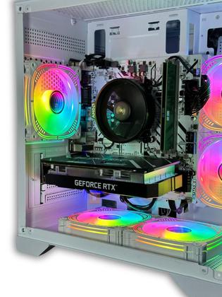 Imagem de PC Gamer Branco Ryzen 5 5500 RTX 3050 16GB SSD 512GB Desempenho e Estilo