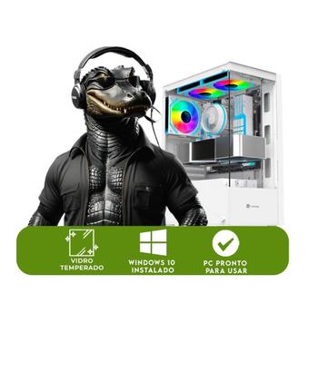 Imagem de PC Gamer Branco White Alligator Shop AMD Ryzen 3 3200G, Memoria RAM 16GB DDR4, SSD 480GB, Placa de Video 2GB