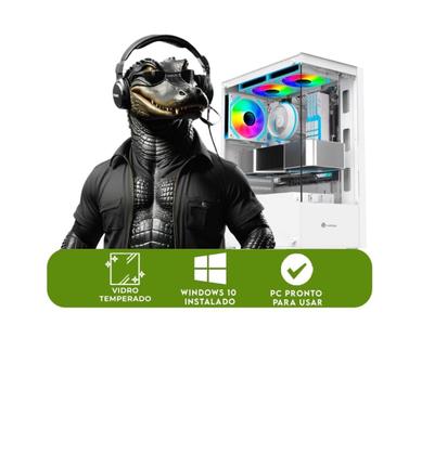 Imagem de PC Gamer Branco White Completo Intel Core i5 Memoria Ram 16GB SSD 240GB Monitor HDMI Polegadas Kit Gamer