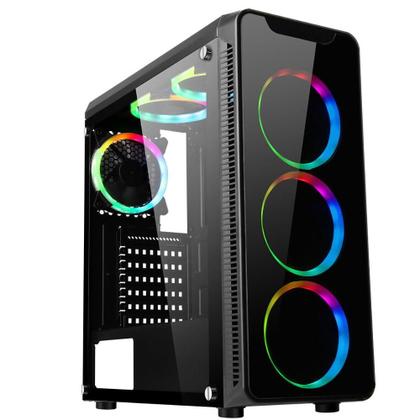 Imagem de PC Gamer Completo AMD Ryzen 5 5600G, Gráficos Radeon VEGA 7, 16GB DDR4, SSD 512GB, Fonte 500W, Monitor 24" 75Hz, 3green Force - 3F-018