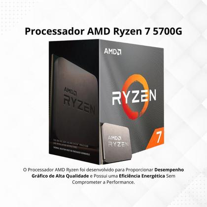 Imagem de PC Gamer Completo AMD Ryzen 7 5700G Radeon VEGA 8 16GB DDR4 SSD 1TB Fonte 500W Monitor 23" 75Hz