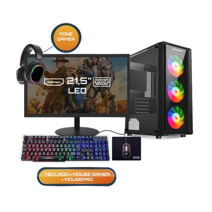 Imagem de Pc Gamer Completo BluePC Amd Ryzen 5 5600gt 8GB DDR4 SSD 480GB Vega 7 Monitor 21" - Kit Gamer Teclado Mouse Headset