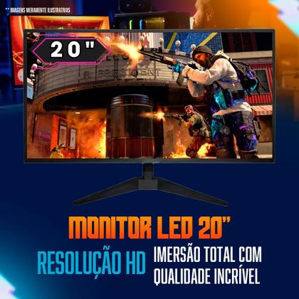 Imagem de PC Gamer Completo BluePC FIRE - AMD Ryzen 5 5600GT, 16GB DDR4, Radeon VEGA, SSD 1TB, Fonte 500W, Monitor 20" 75Hz - PG2E-1042FI