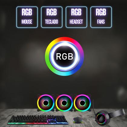 Imagem de PC Gamer Completo BluePC FORCE, AMD Ryzen 5, Radeon RX, 32GB DDR4, SSD 512GB, Fonte 500W, Monitor LED 23" - PGBP-FOR116