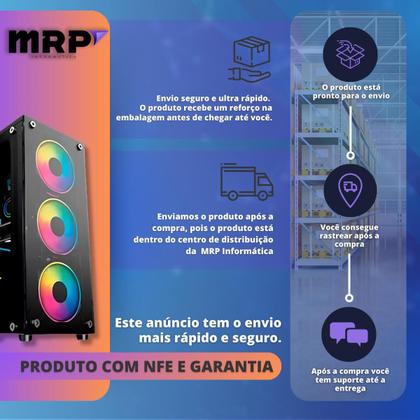 Imagem de Pc Gamer Completo MRP Informática Processador Ryzen 5 Memória 16gb SSD 480gb Placa Vídeo 4gb Fonte 500W Windows 11 Monitor 19LED