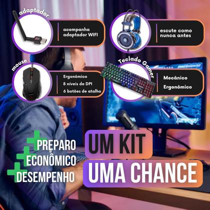 Imagem de Pc Gamer Completo MRP Informática Processador Ryzen 5 Memória 16gb SSD 480gb Placa Vídeo 4gb Fonte 500W Windows 11 Monitor 19LED