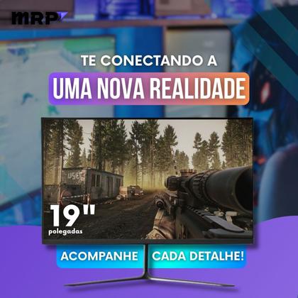 Imagem de Pc Gamer Completo MRP Informática Processador Ryzen 5 Memória 16gb SSD 480gb Placa Vídeo 4gb Fonte 500W Windows 11 Monitor 19LED