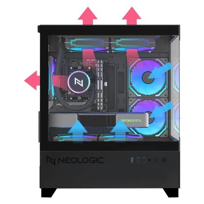 Imagem de Pc Gamer Intel I5 13400F, 16GB 3200Mhz, (RTX 5060 8GB), H610, SSD 480GB M.2, 600W 80 Plus, 3 fans RGB, Neologic - NLI90126