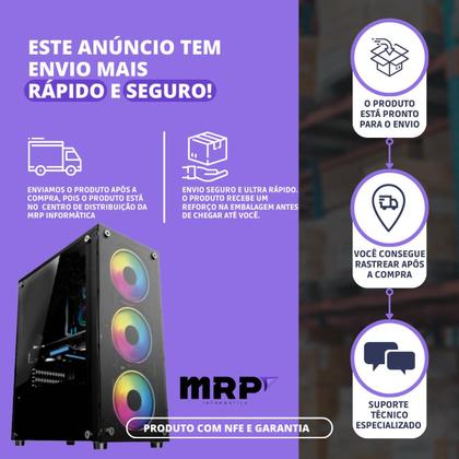Imagem de PC Gamer MRP Informática Completo Processador AMD Ryzen 5 5600gt Memória 16gb SSD 480gb Fonte 500W Windows 10 Monitor 19