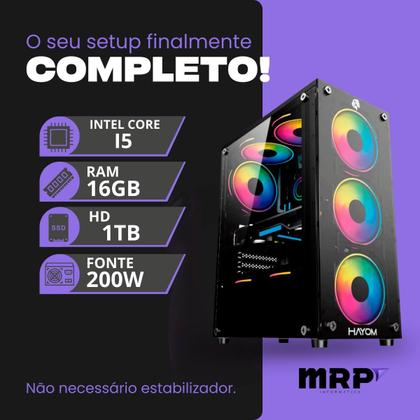 Imagem de Pc Gamer MRP Informática Processador Intel Core I5 HD 1tb Memória RAM 16gb Fonte 200W Windows 10 