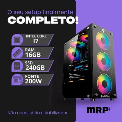 Imagem de PC Gamer MRP Informática Processador Intel  Core I7 3.40 GHz SSD 240gb Memória RAM 16gb Fonte 200W Windows 10
