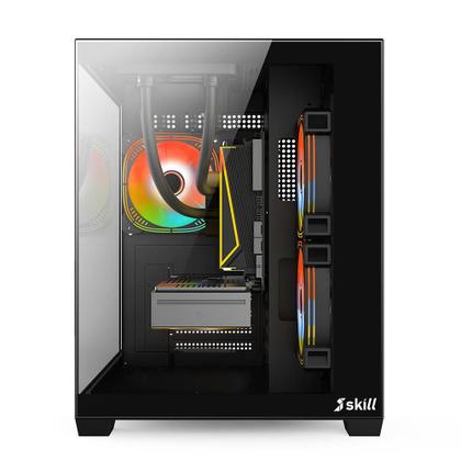 Imagem de PC Gamer Skill Aquarium, AMD Ryzen 5 5600GT, 16GB 3200MHz, Radeon Vega 7, SSD 1TB M.2, Fonte 500w, Preto SKA004