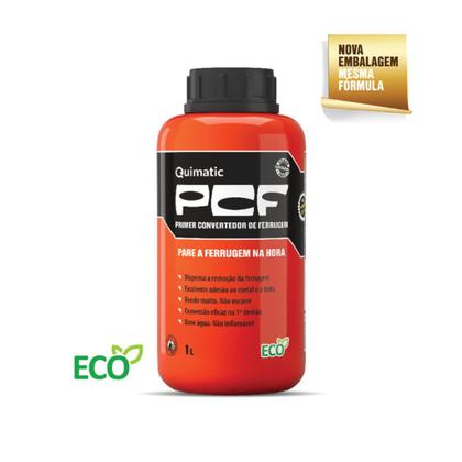 Imagem de Pcf Conversor De Ferrugem Primer Quimatic Tapmatic 1 Litro Fundo Preparador Anticorrosivo Tratamento Contra Oxidação Corrosão Proteção Metais