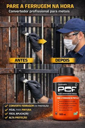 Imagem de Pcf Fundo Convertedor De Ferrugem 500 Ml Quimatic
