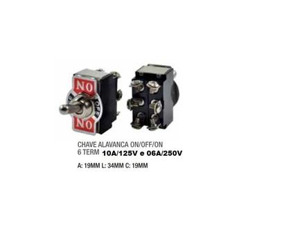Imagem de Pct 04 Chave Alavanca On Off On 06T 10a/5a 250v Liga Desliga