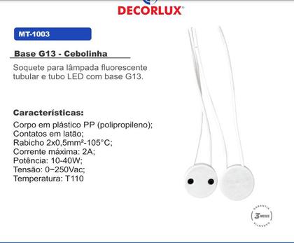 Imagem de Pct 04 Soquete G13 C/ Rabicho P/ Lâmpada T8 T12 Led Tubular