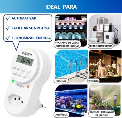 Imagem de Pct 04 Timer Digital Elétrico De Tomada Temporizador Bivolt
