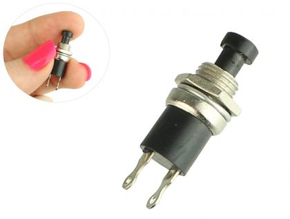 Imagem de Pct 05 Chave Push Preta NA ON OFF 2t Liga Desliga 21x08mm