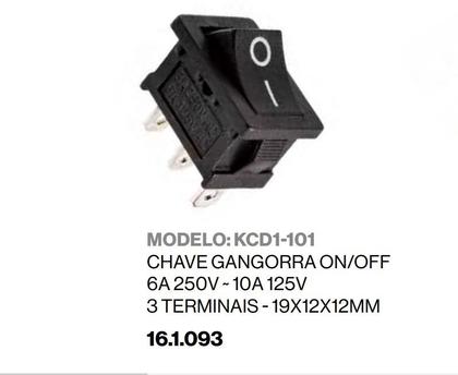 Imagem de Pct 10 Chave Gangorra 3T 3A-6A/250v AC Liga Desliga ON OFF